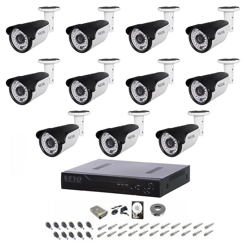 Sistem de supraveghere exterior complet, 5mp, 11 camere ir 40 m